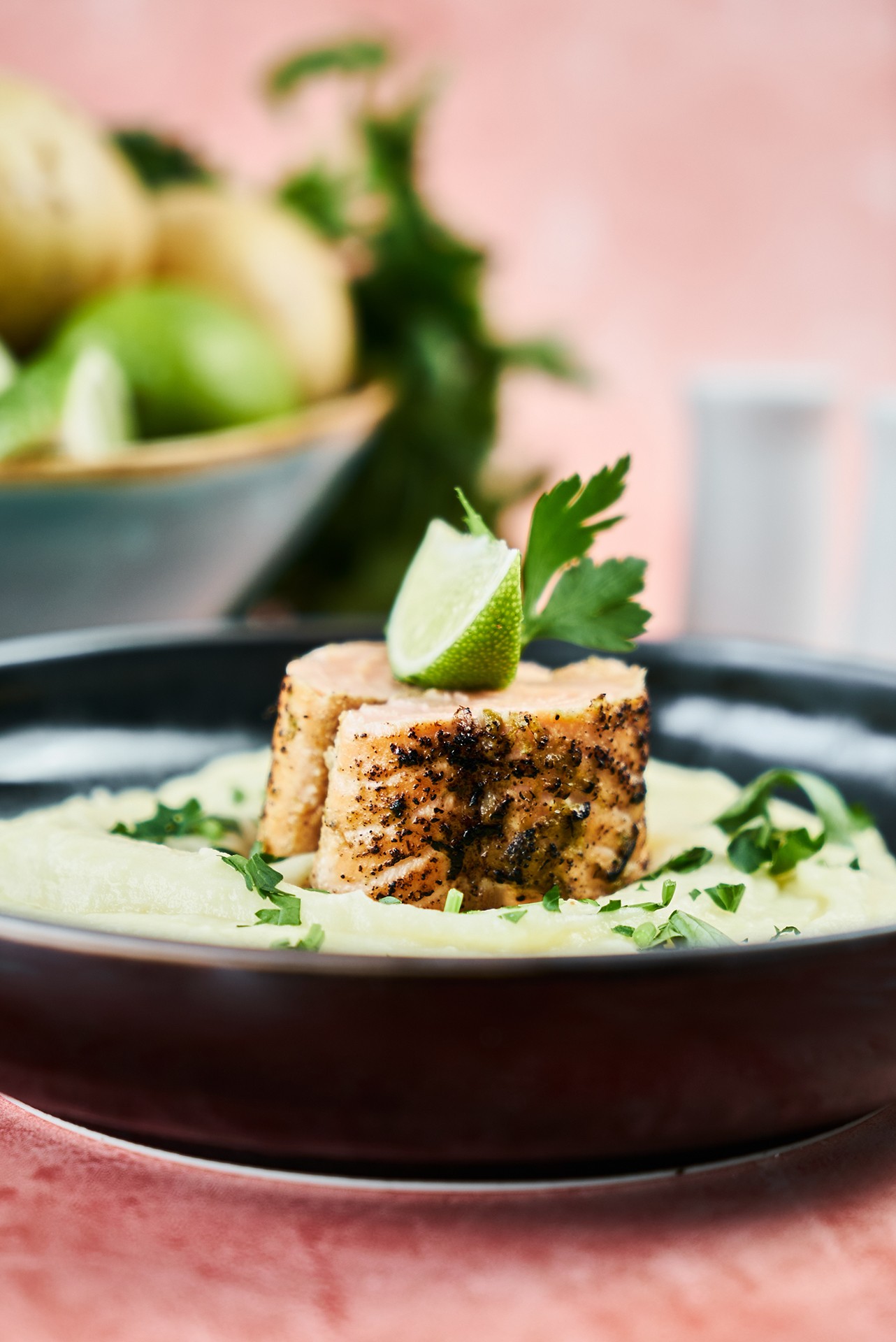 Low Carb Limetten-Lachs mit Kohlrabi-Kartoffel-Püree