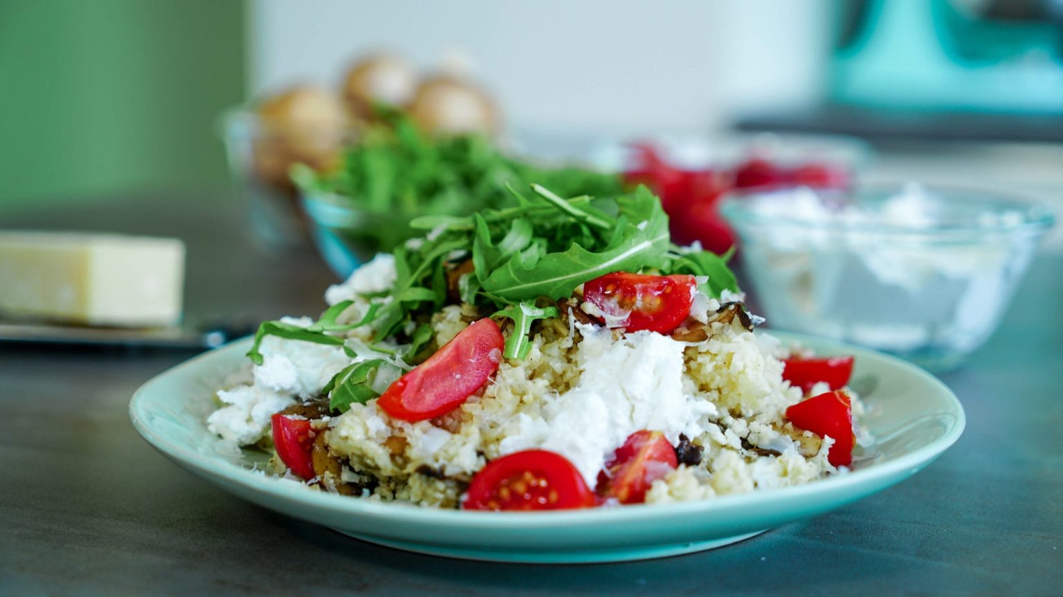 Low Carb Risotto mit Ziegenfrischkäse