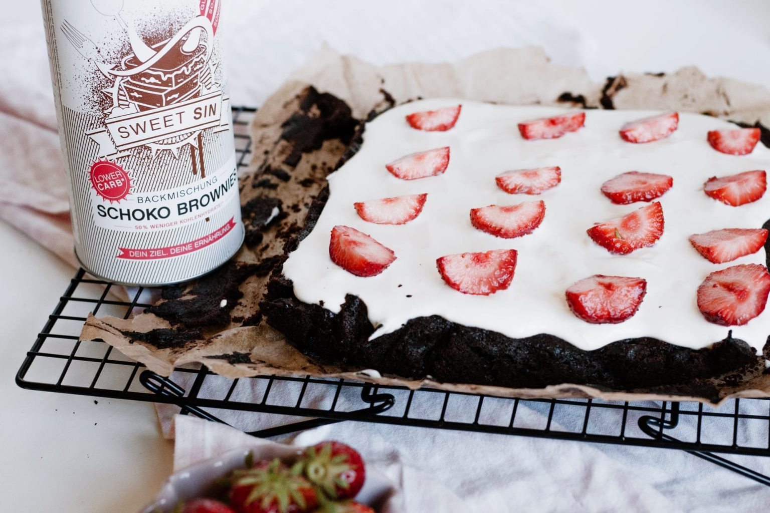 Erdbeer-Frischkäse-Brownie