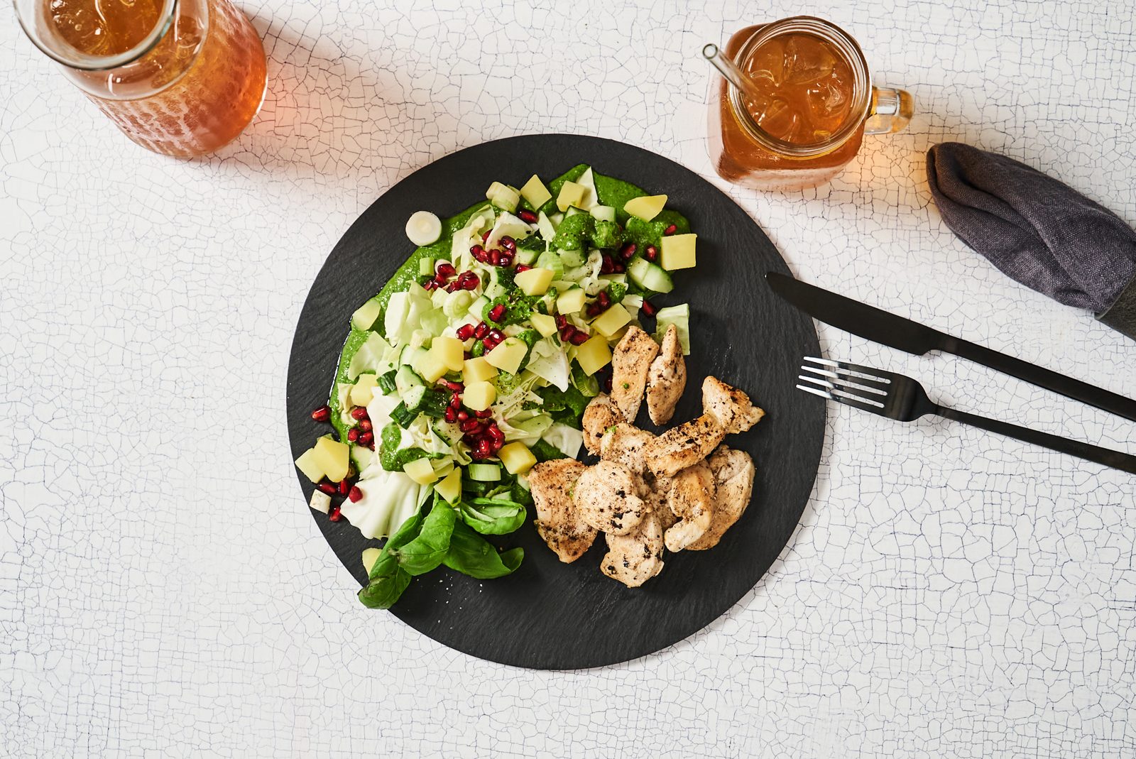 Super Green Power Salad mit Hähnchen
